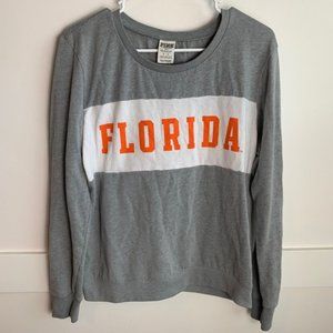 VICTORIA'S SECRET PINK Gray, White & Orange Florida Sweatshirt